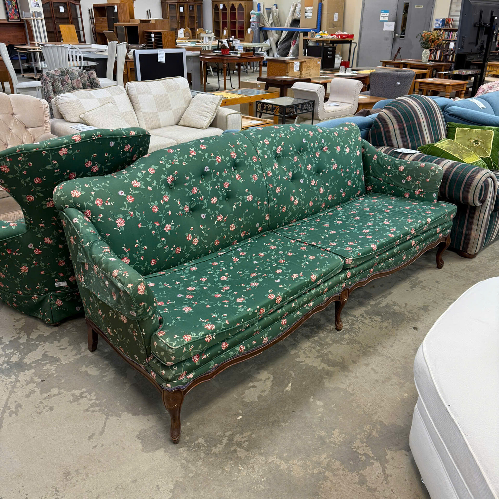 Floral Green Couch