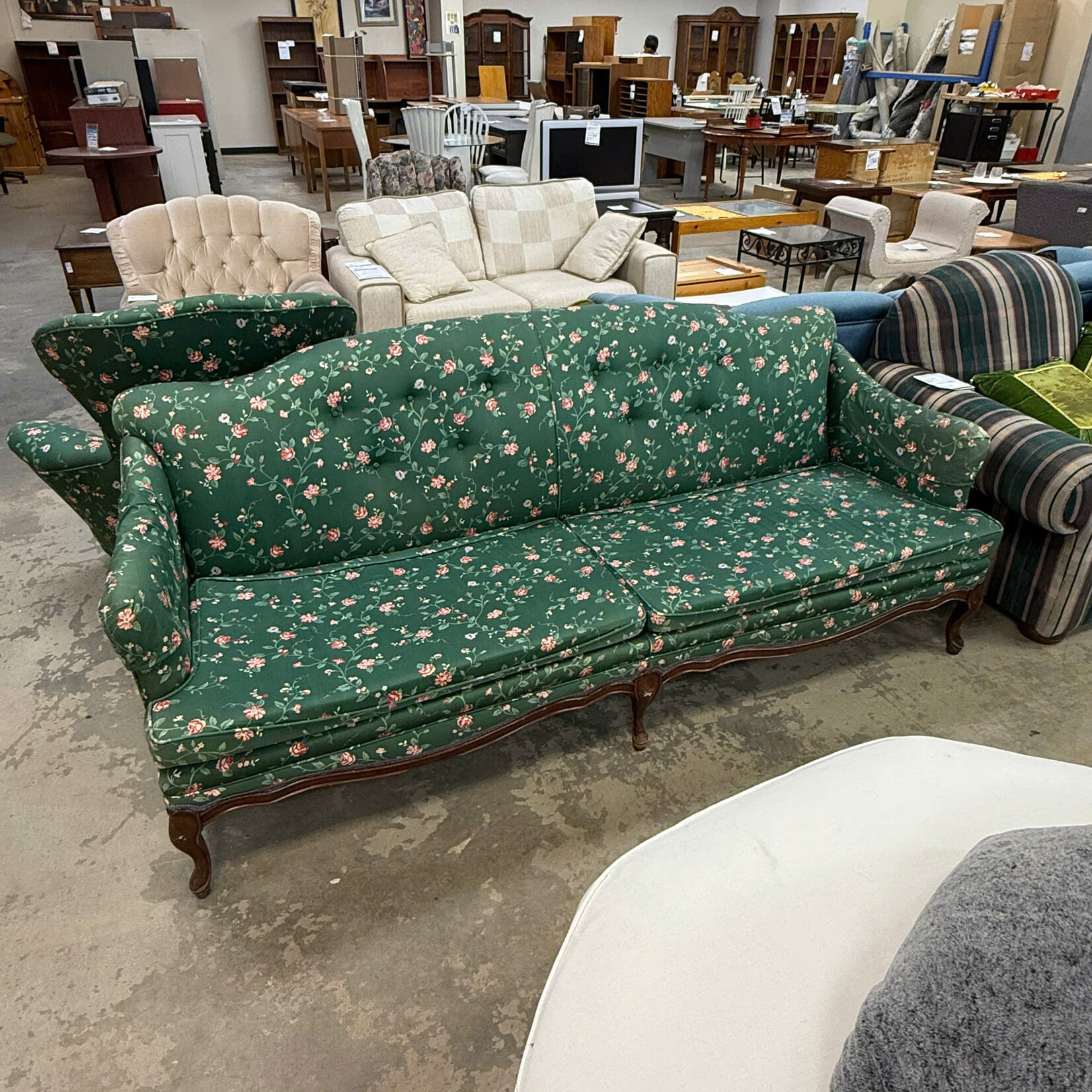 Floral Green Couch