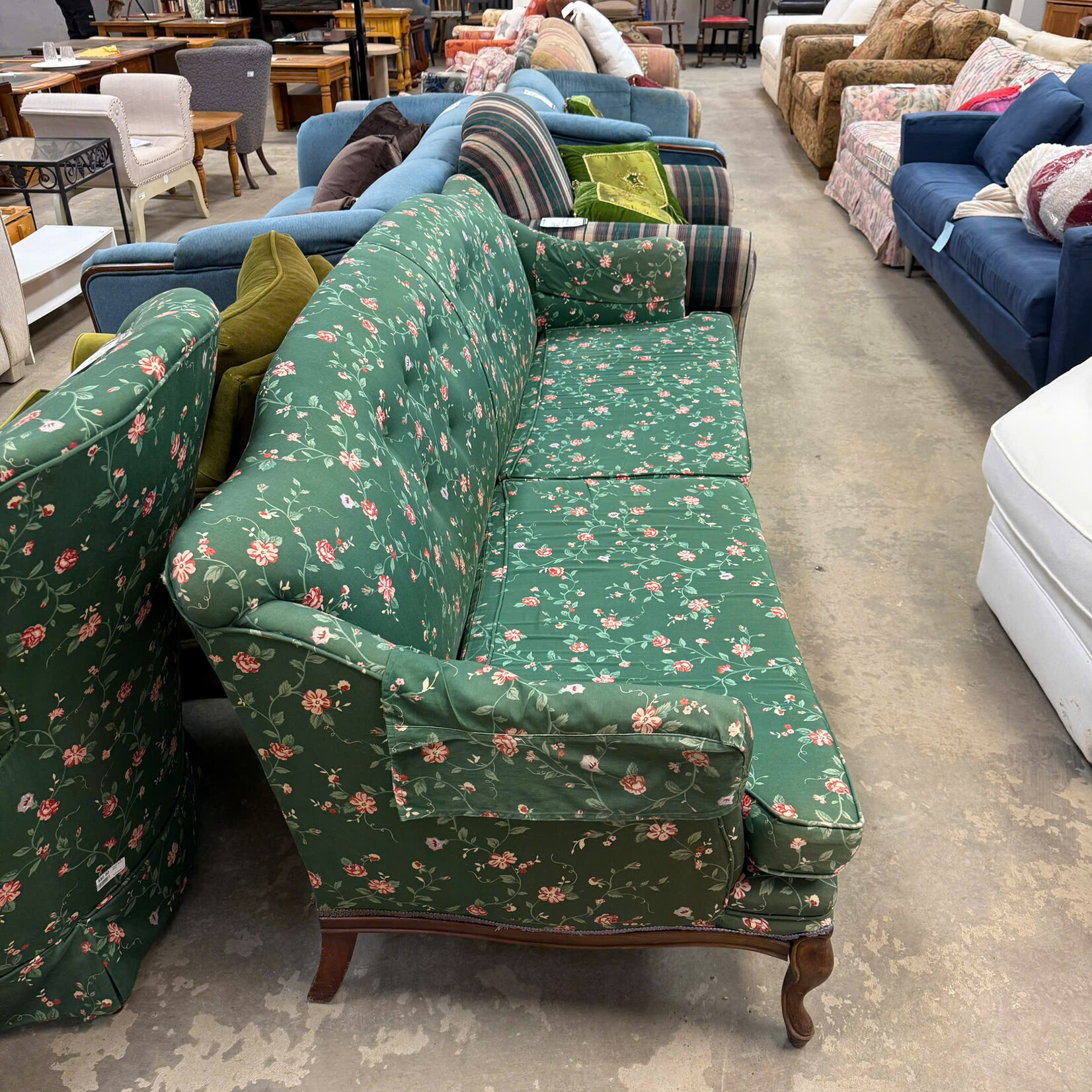 Floral Green Couch