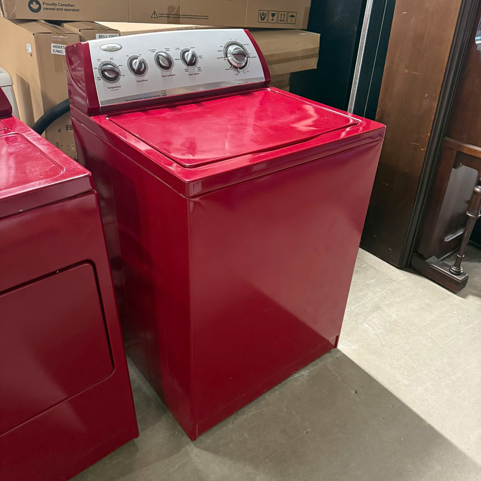 Red Whirlpool Washer