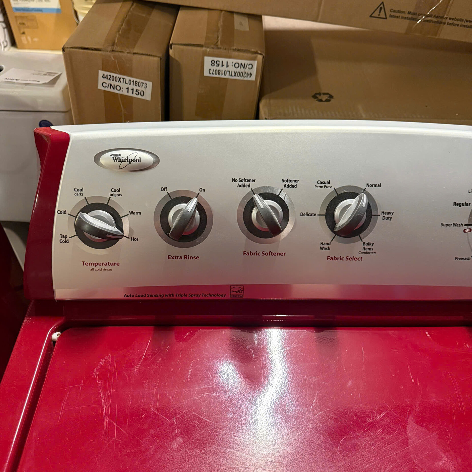 Red Whirlpool Washer