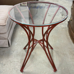 Glass And Metal End Table