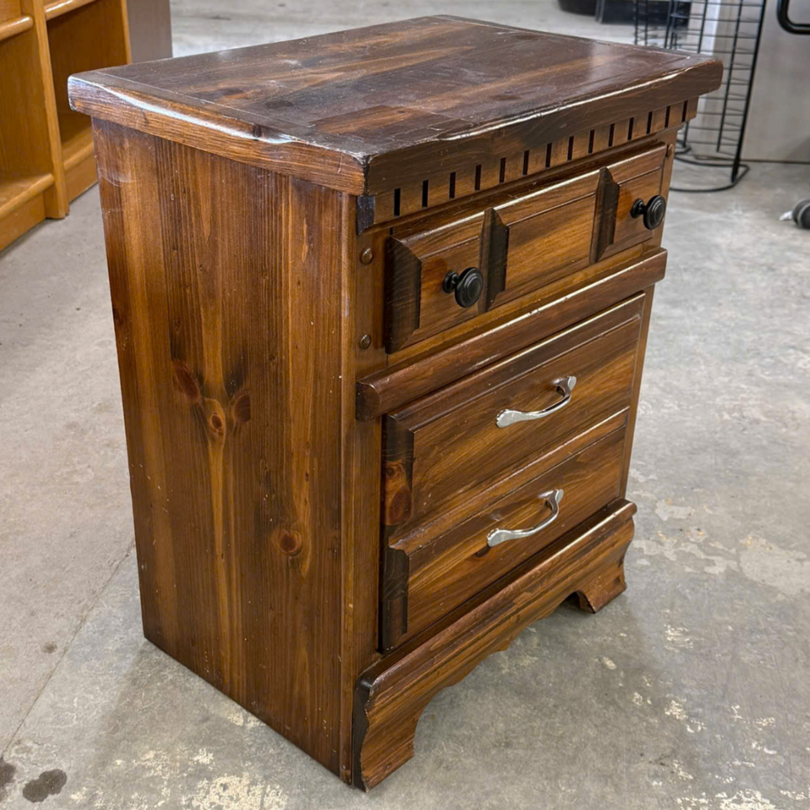 Brown 2 Drawer Nightstand