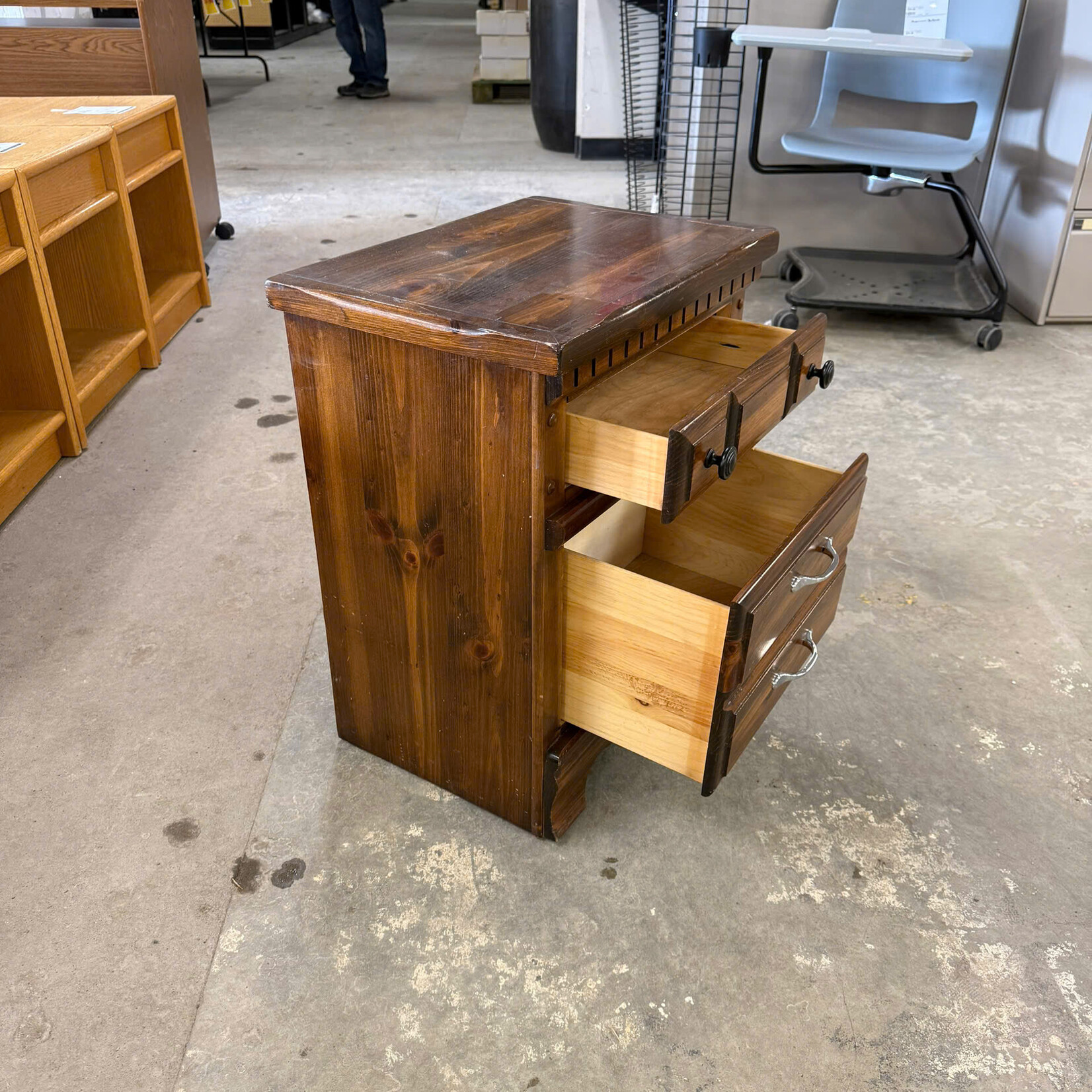 Brown 2 Drawer Nightstand