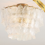 Brass Glass Leaf Light Fixture