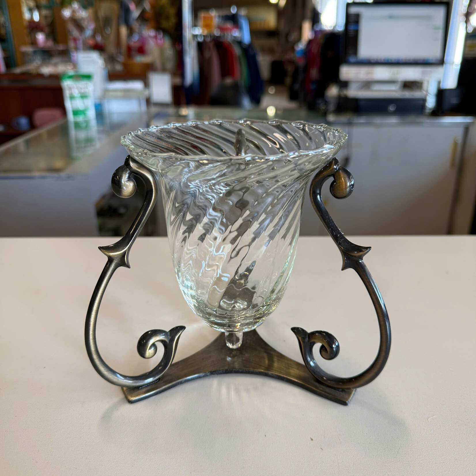 Large Glass Candleholder