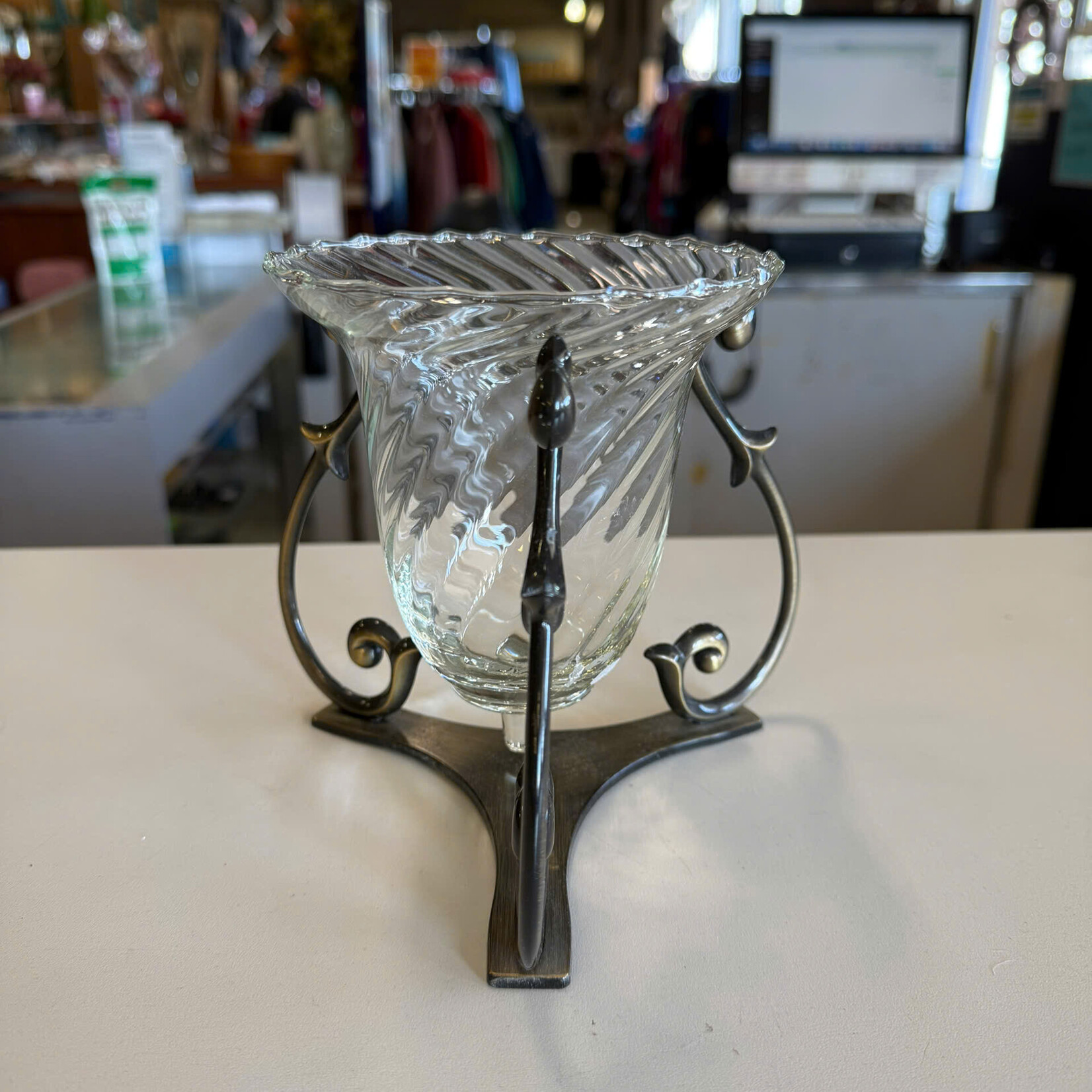 Large Glass Candleholder