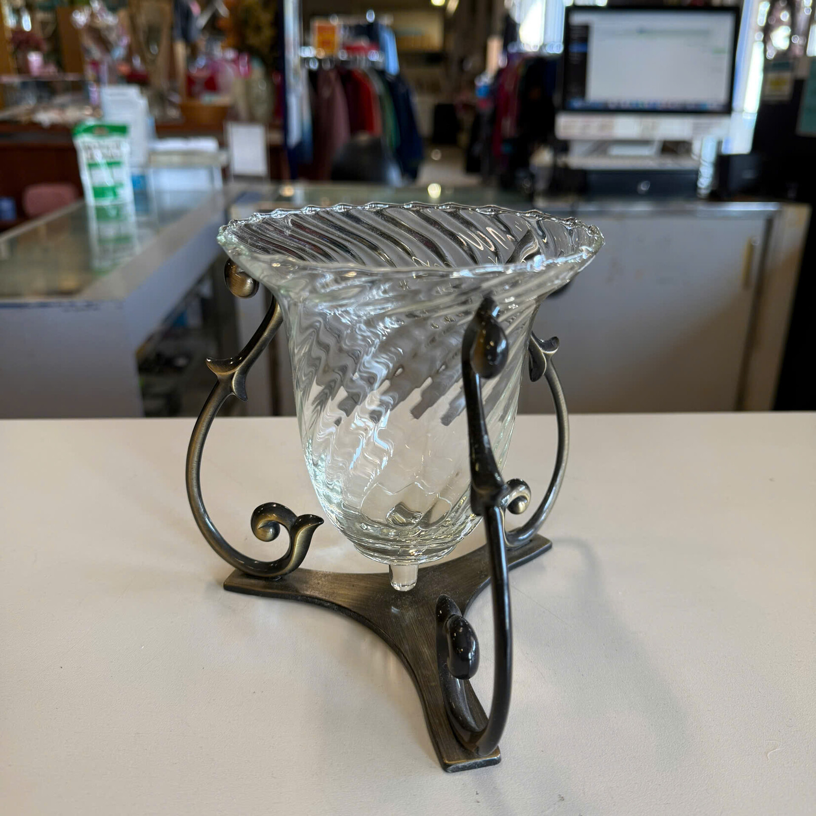 Large Glass Candleholder
