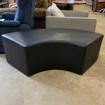 Black Curved Pleather Bench