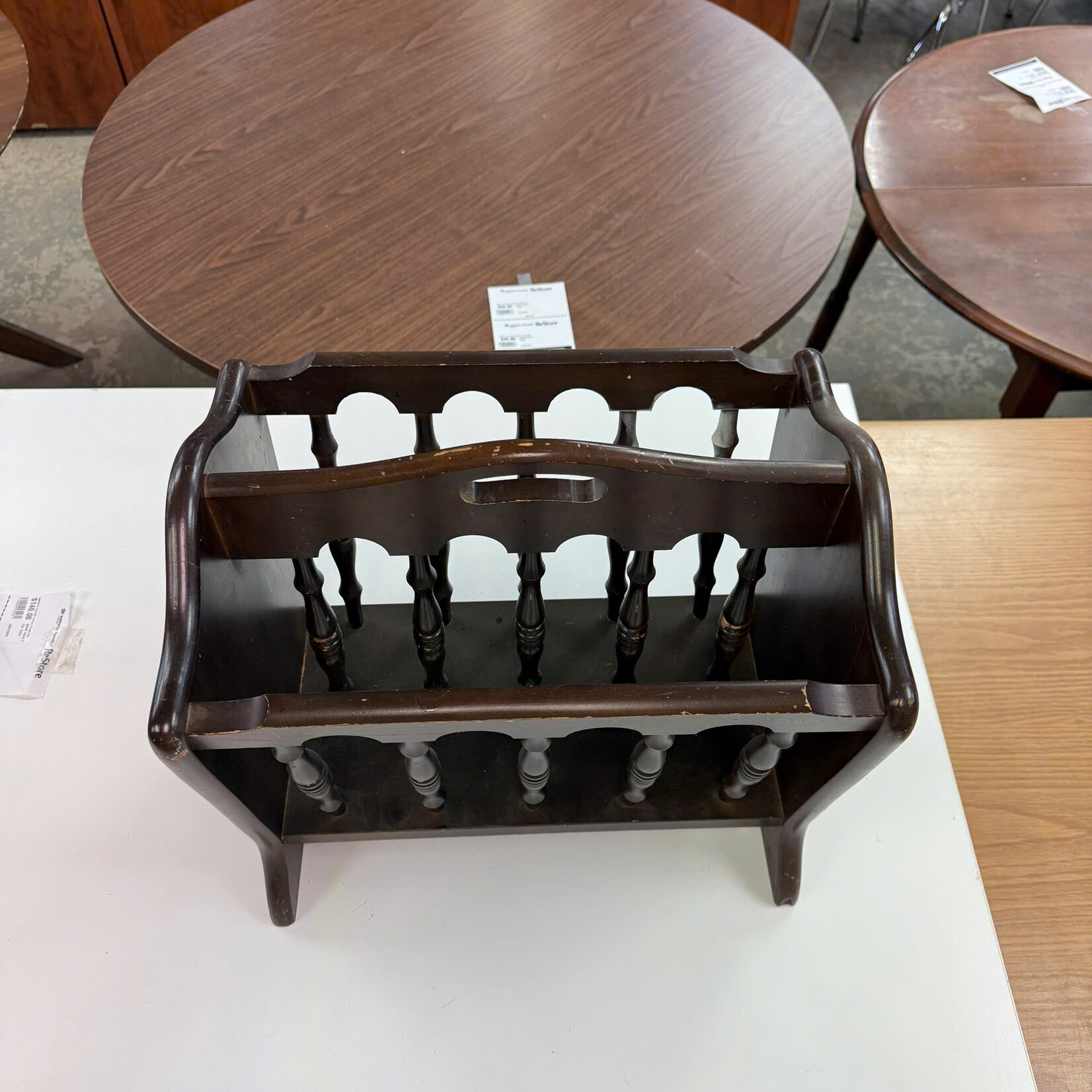 Vintage  Wooden Magazine Rack