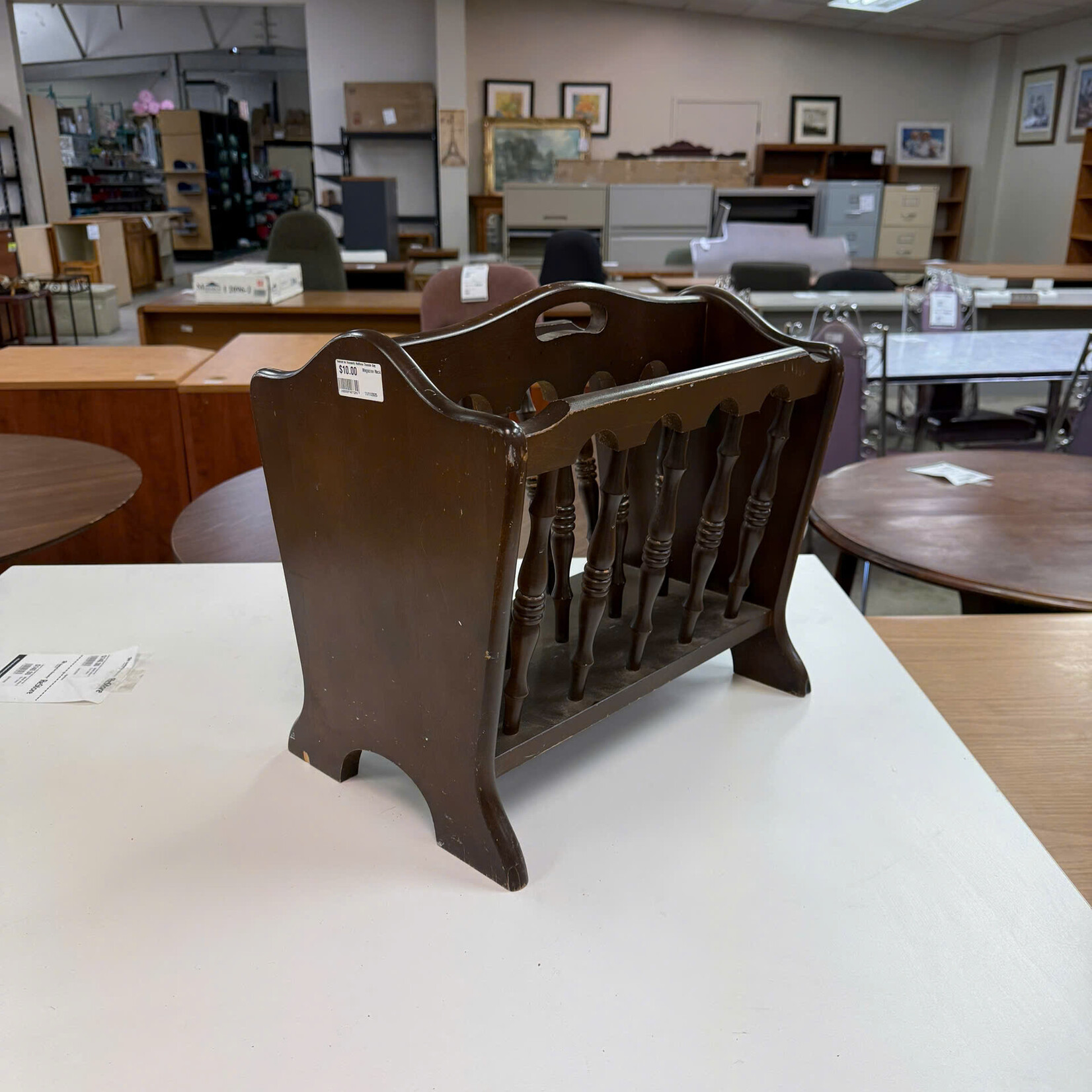 Vintage  Wooden Magazine Rack