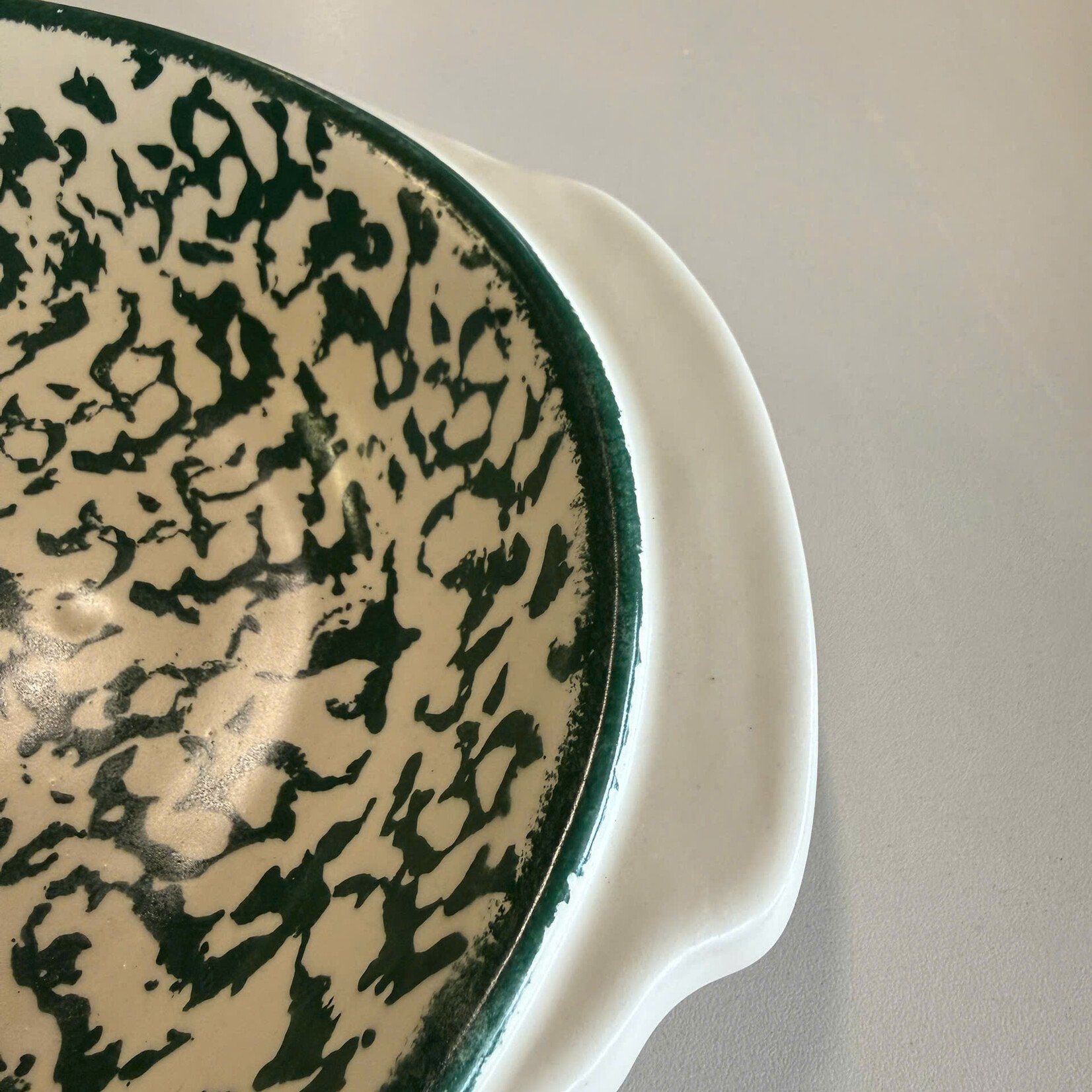 Green/White Oval Dish
