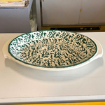 Green/White Oval Dish