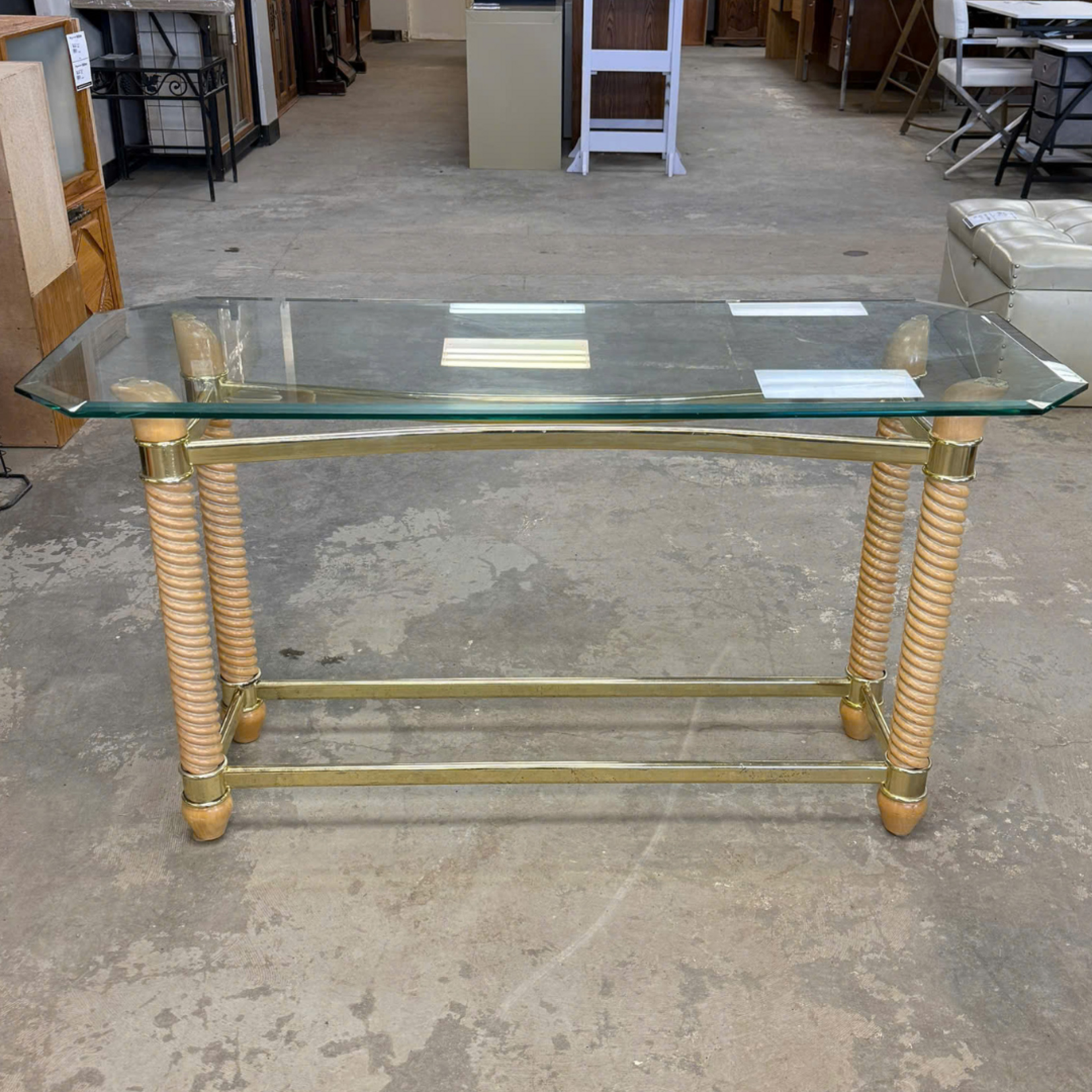 Glass Top Console Table