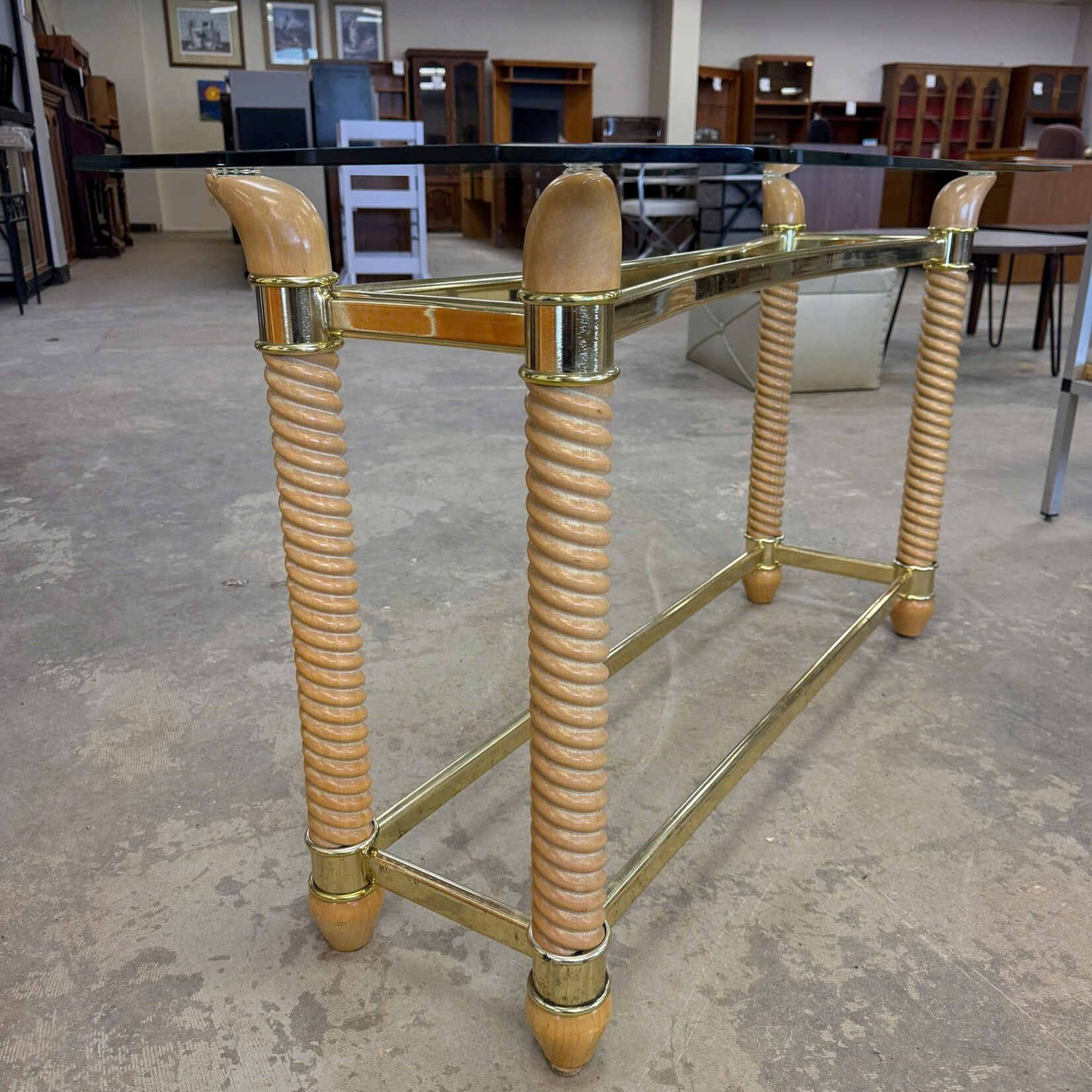 Glass Top Console Table