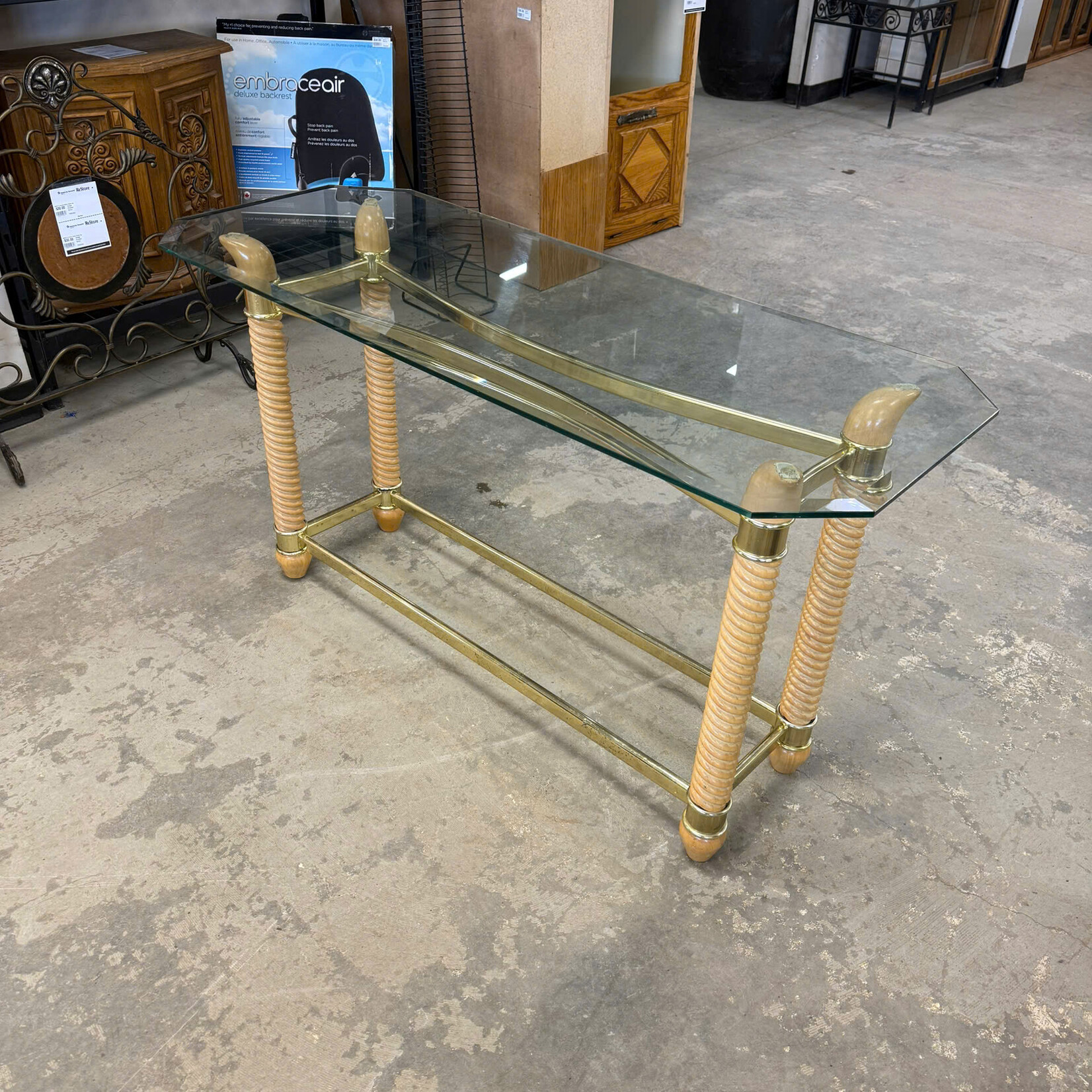 Glass Top Console Table