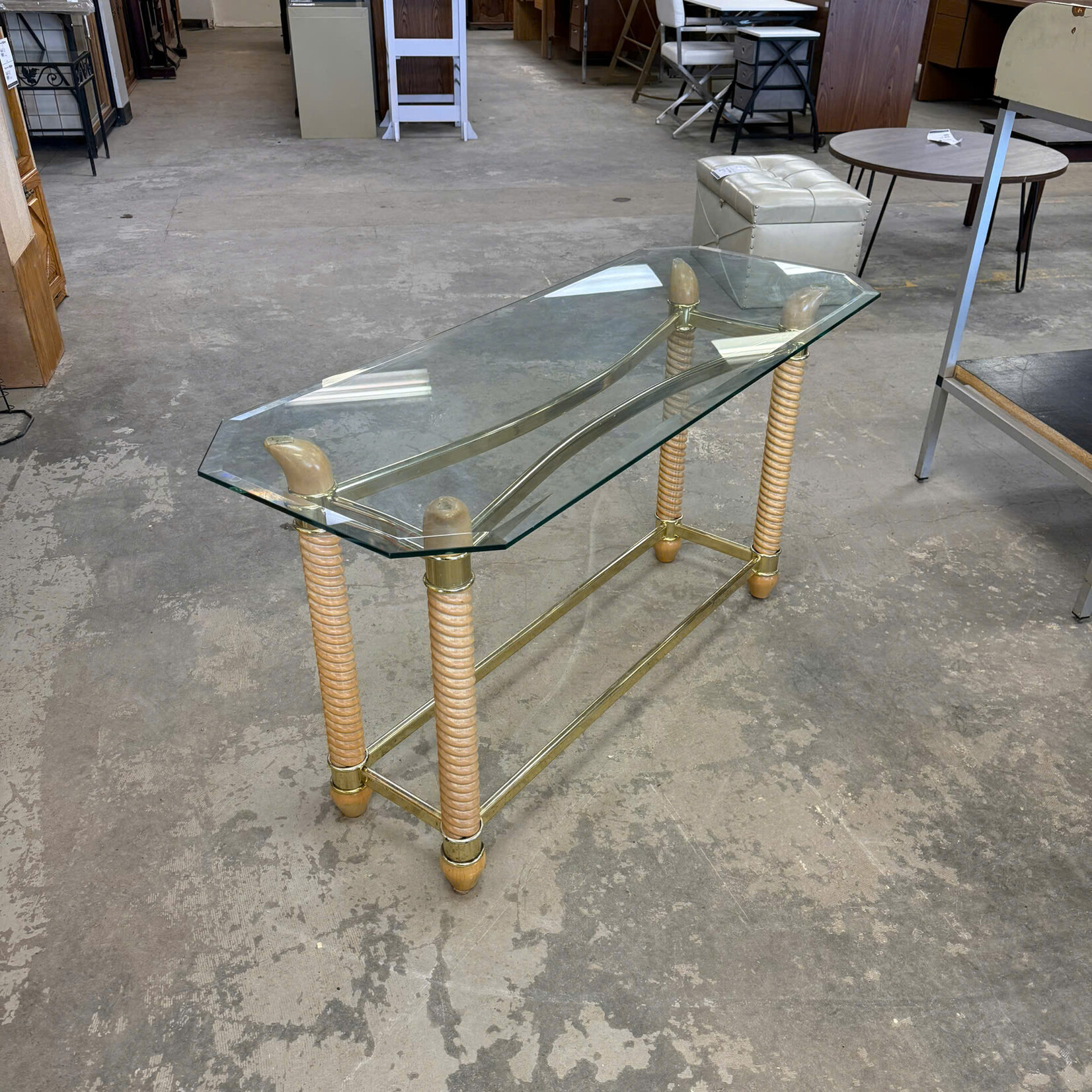 Glass Top Console Table