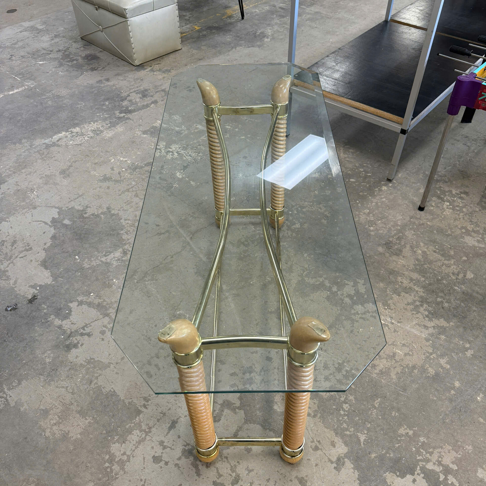 Glass Top Console Table