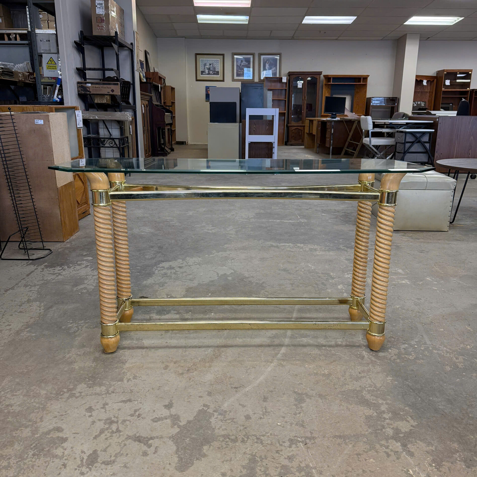 Glass Top Console Table