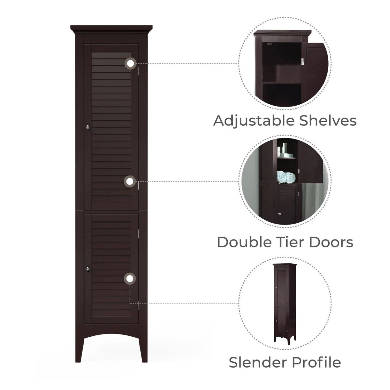 2 Door Tall Tower Cabinet