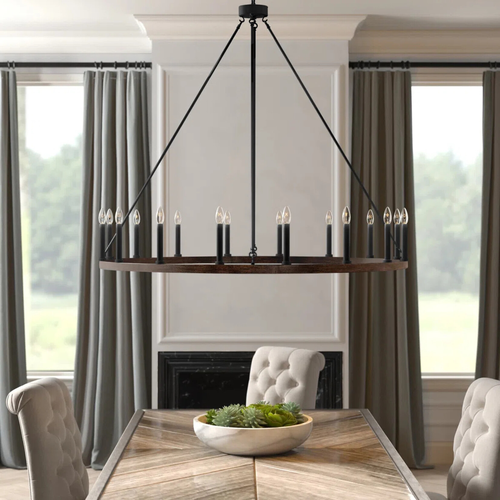 16-Light 47" Dimmable Chandelier