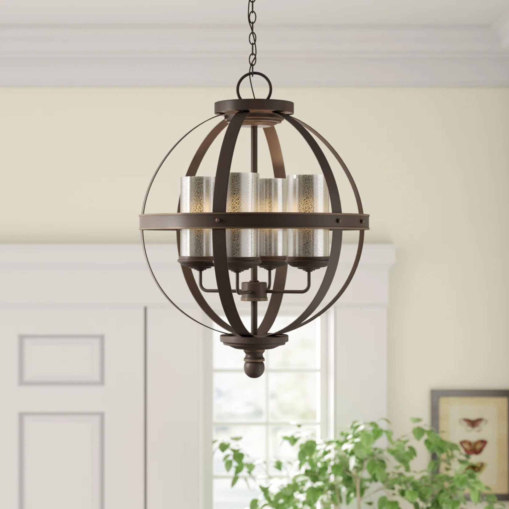 4 - Light Lantern Globe Chandelier