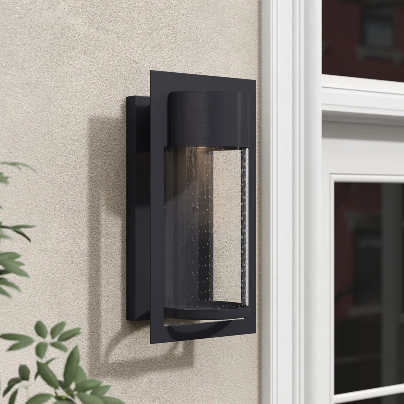 Gullo Black Seeded Glass Flush Mount