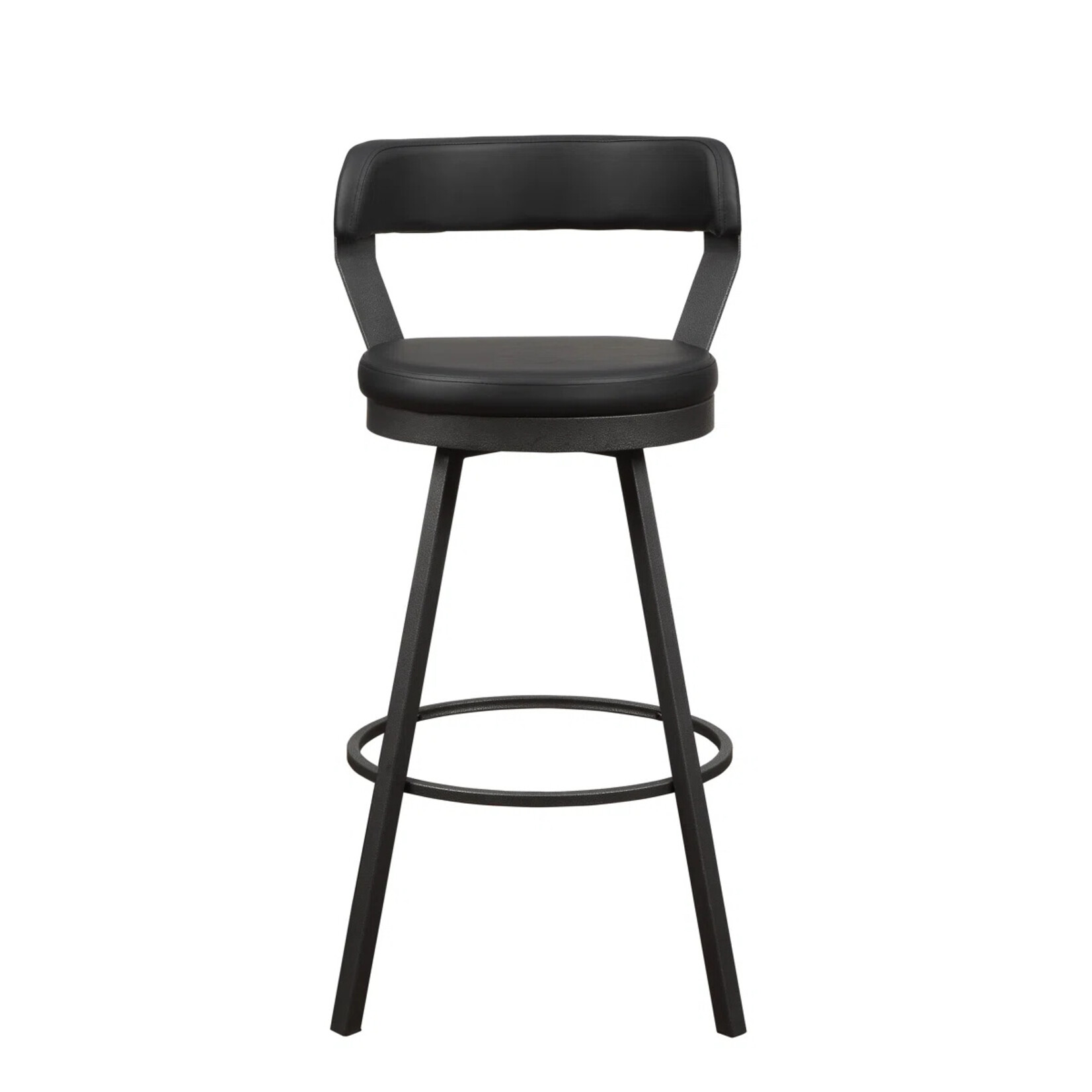 WayFair Canada Laub Swivel Bar Stool - Seat Colour  Black Faux Leather, Seat Height  Counter Stool (25.5" Seat Height) - 5566-24BK