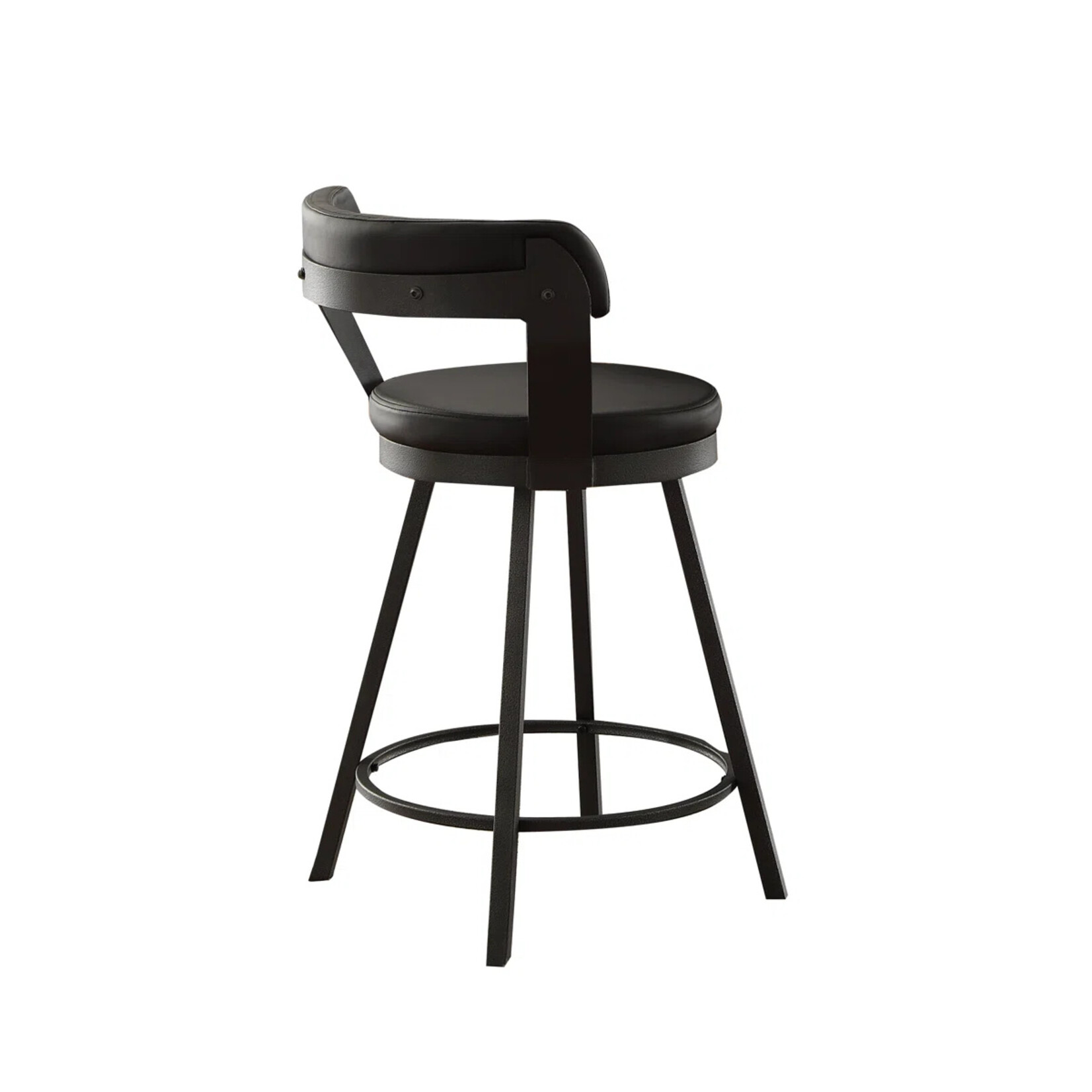 WayFair Canada Laub Swivel Bar Stool - Seat Colour  Black Faux Leather, Seat Height  Counter Stool (25.5" Seat Height) - 5566-24BK