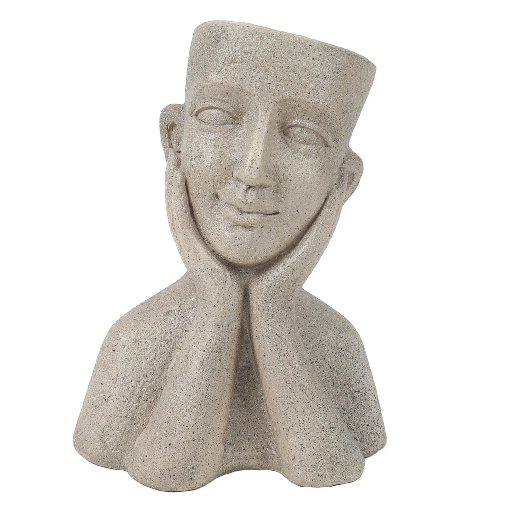 Brie Happy Face Bust Head Planter Handmade
