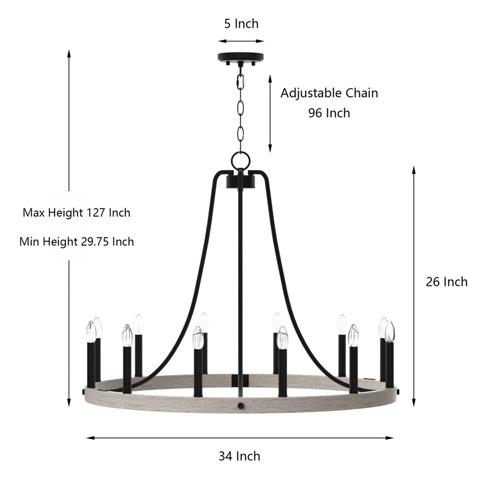 WayFair Canada 12 Dimmable Candle Style Chandelier
