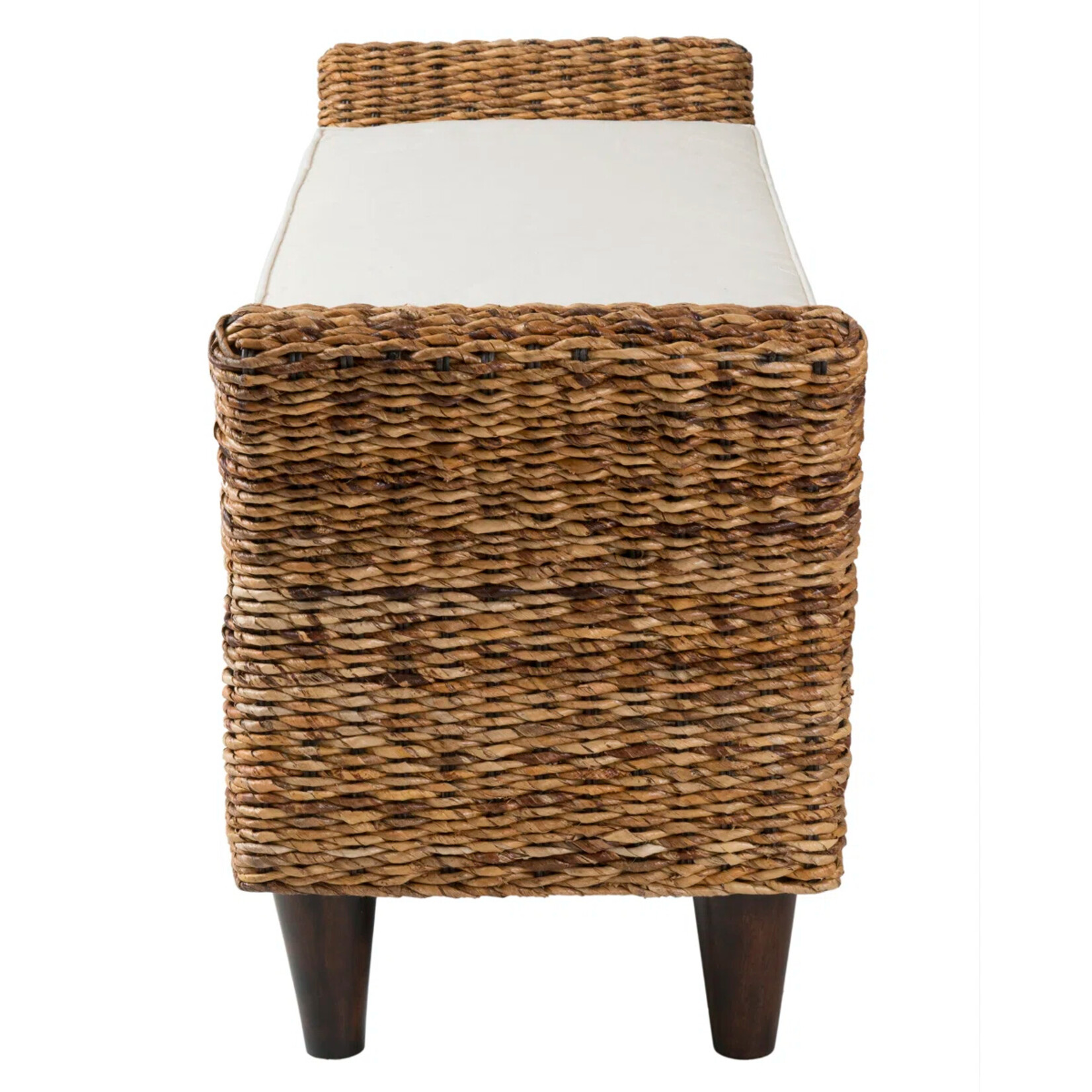 Calne Upholstered Wicker Bench