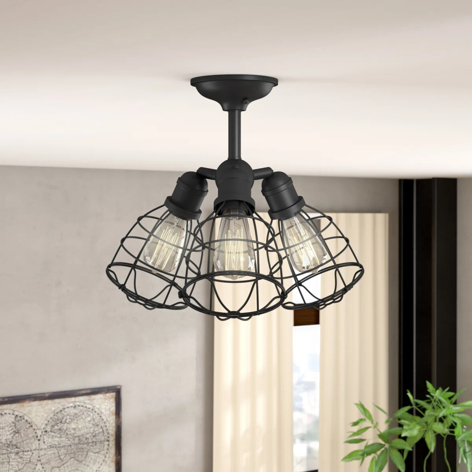 Ashtynn 3-Light Semi Flush Mount