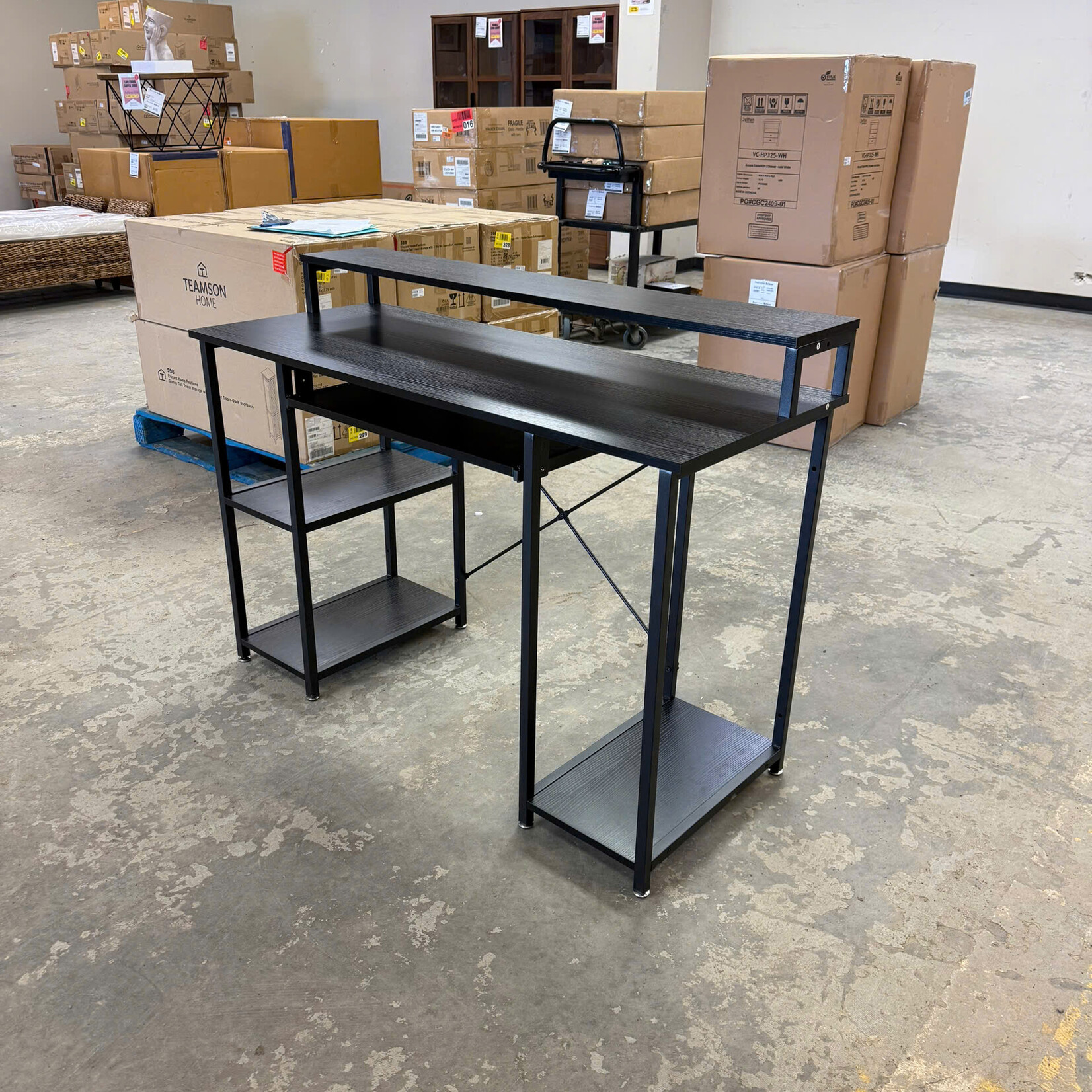 Computer Desk w Storage Shelves