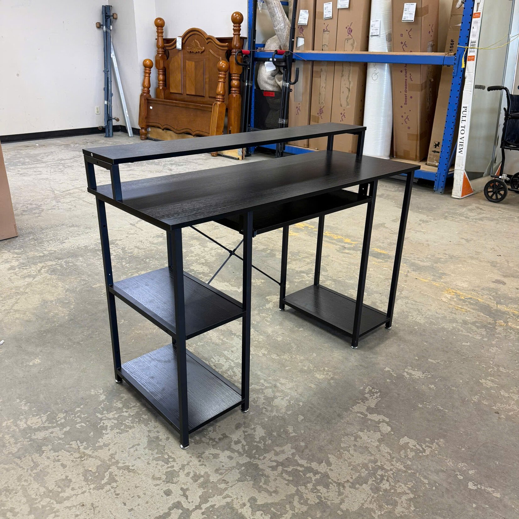 Computer Desk w Storage Shelves