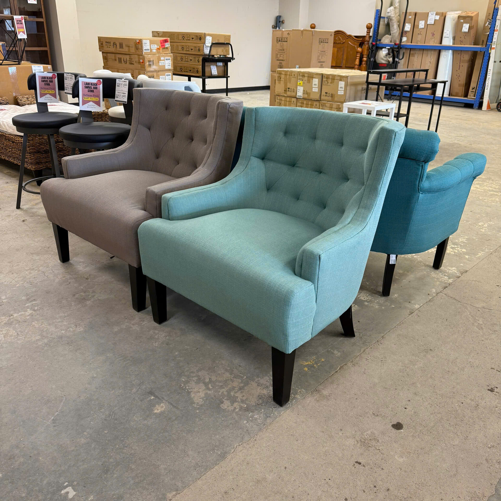 WayFair Canada Armchair - Upholstery  Grey/Green