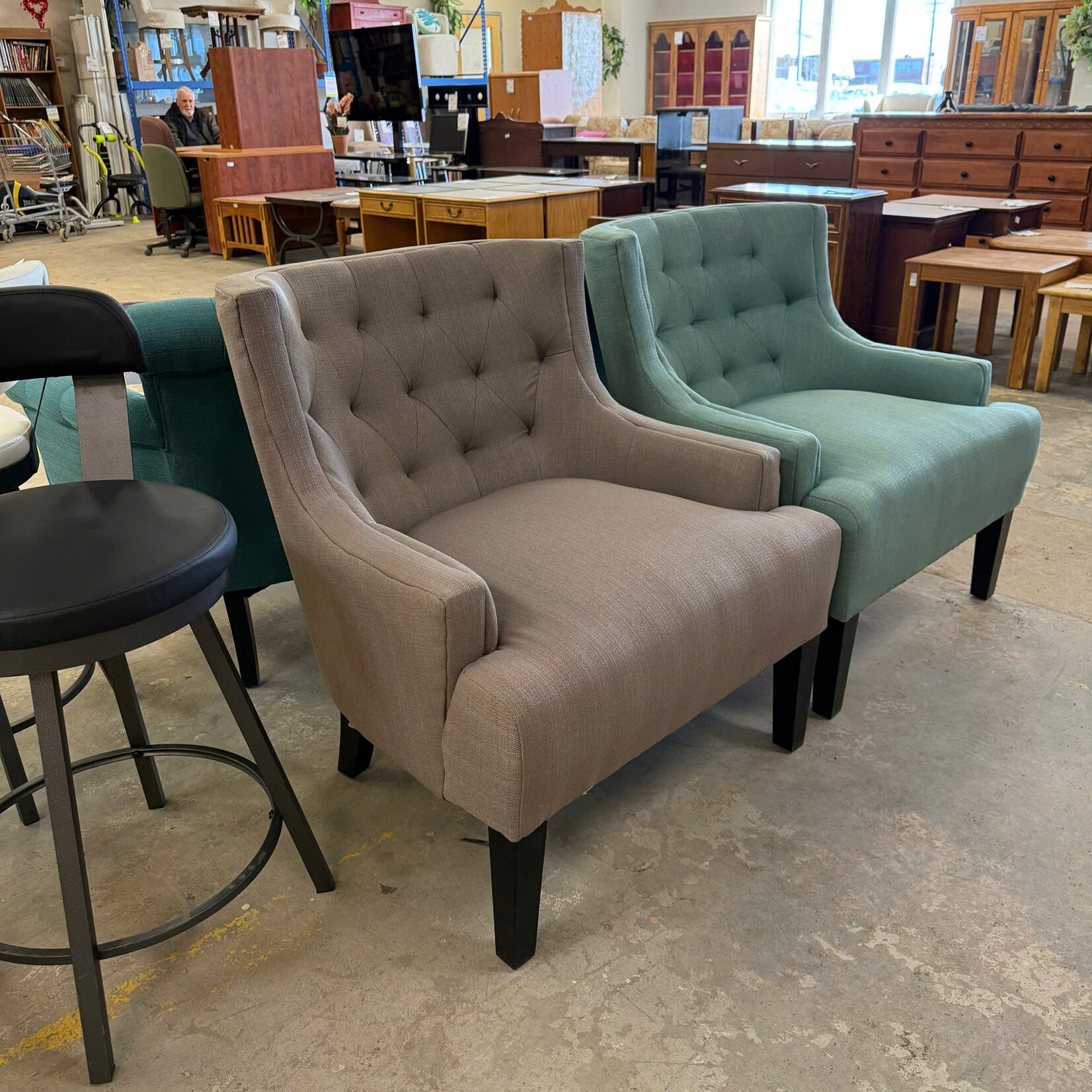 WayFair Canada Armchair - Upholstery  Grey/Green