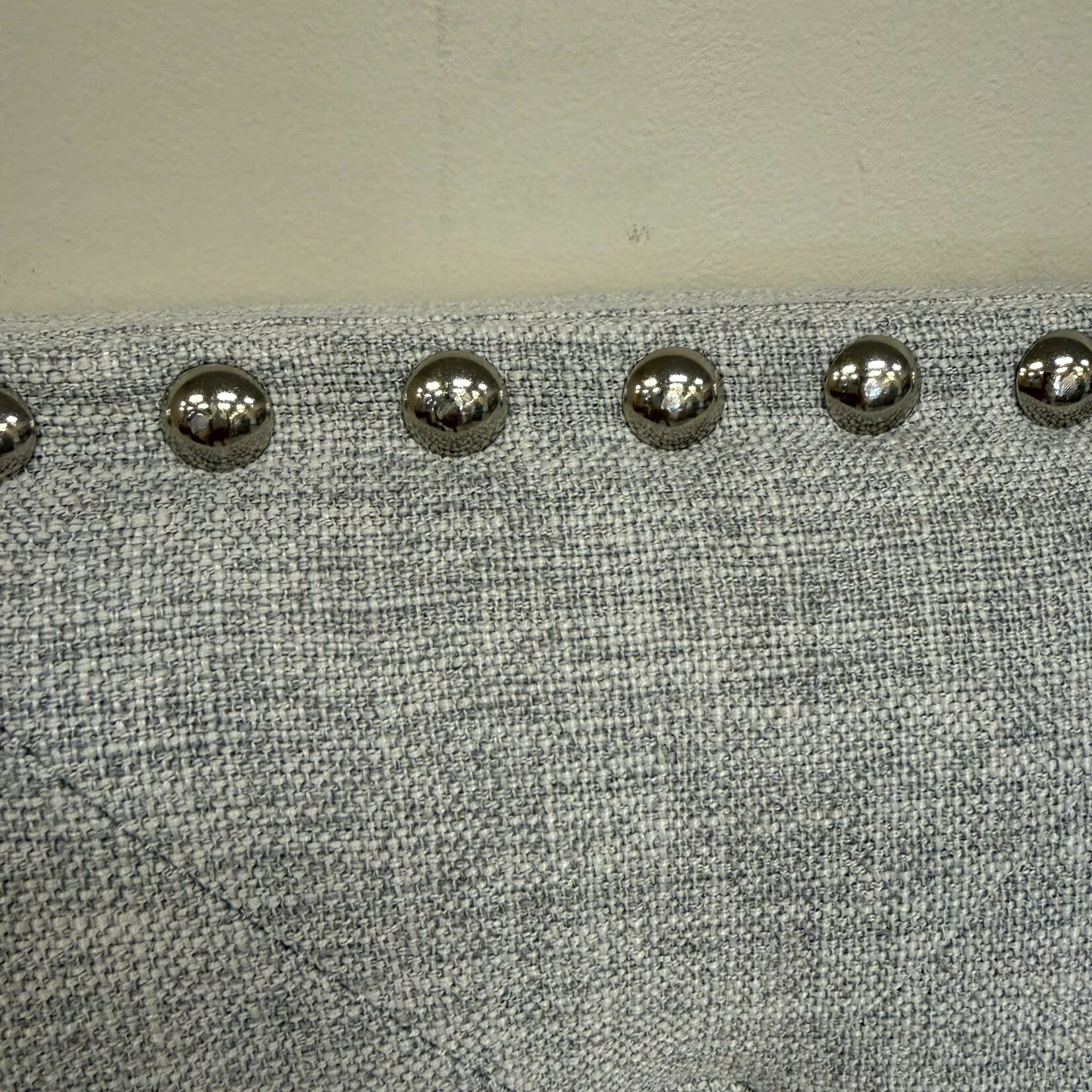 Queen Bed Light Grey Headboard