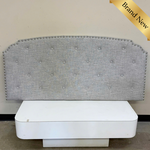 Queen Bed Light Grey Headboard