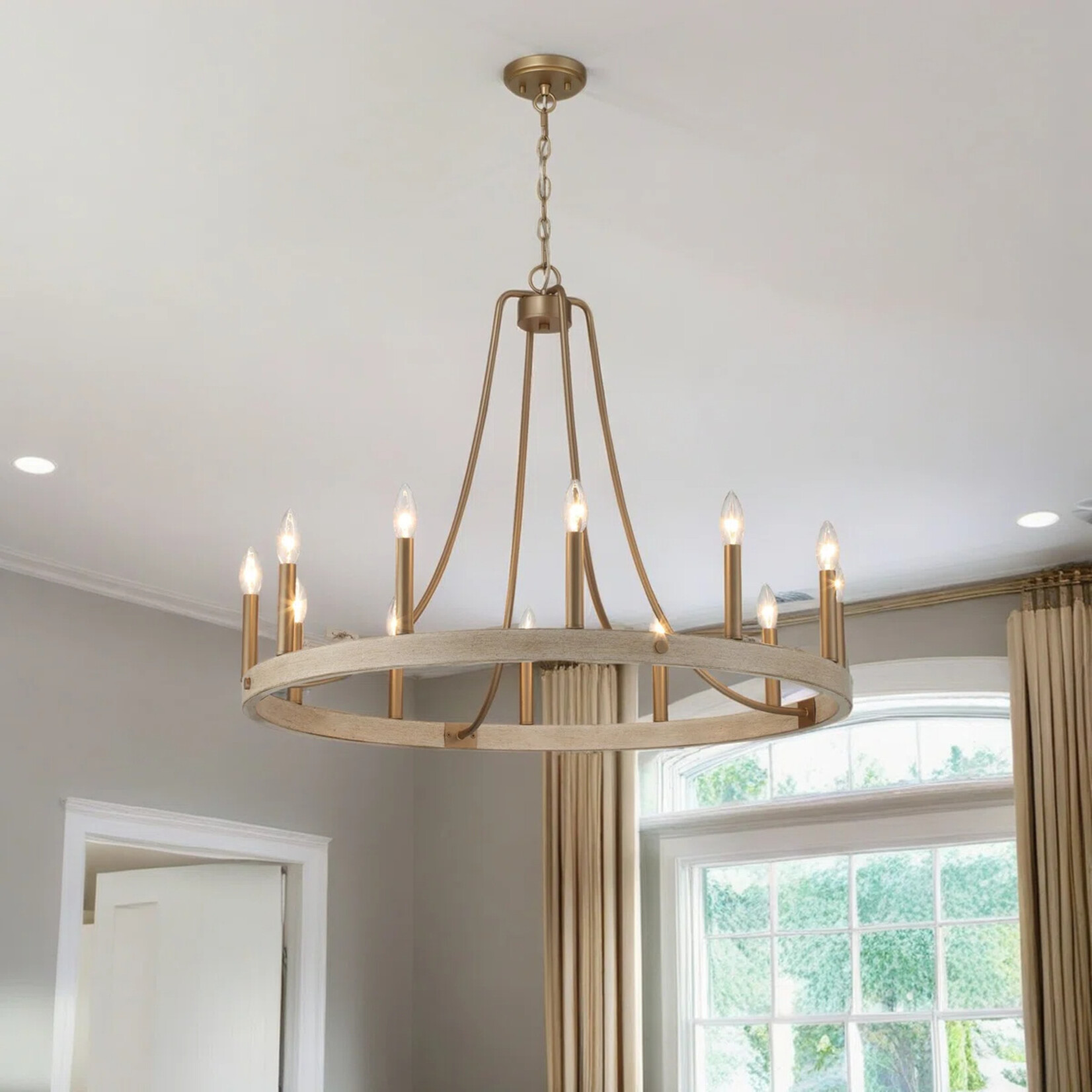 12 Dimmable Candle Style Chandelier