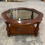 Rounded Glass Top End Table
