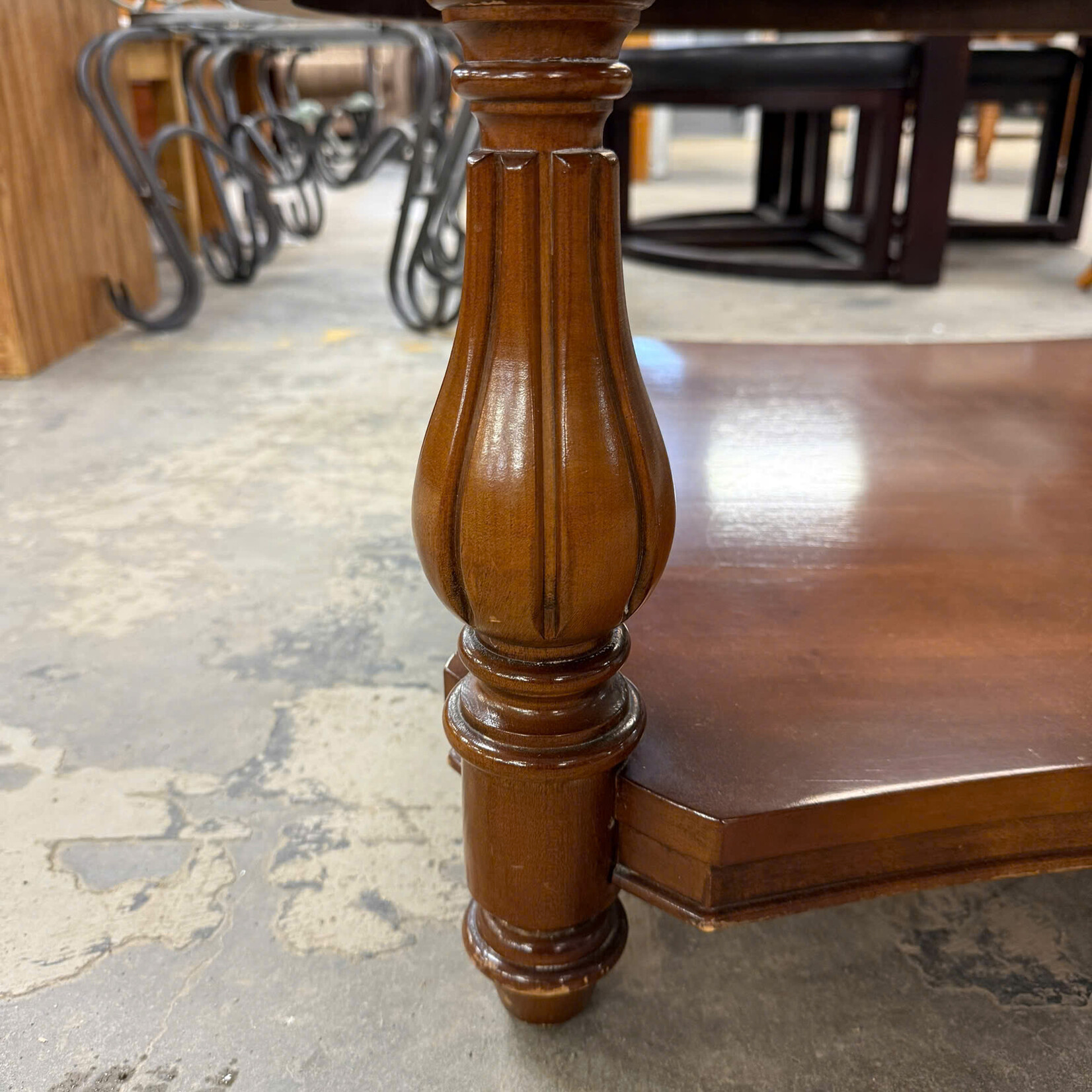 Rounded Glass Top End Table