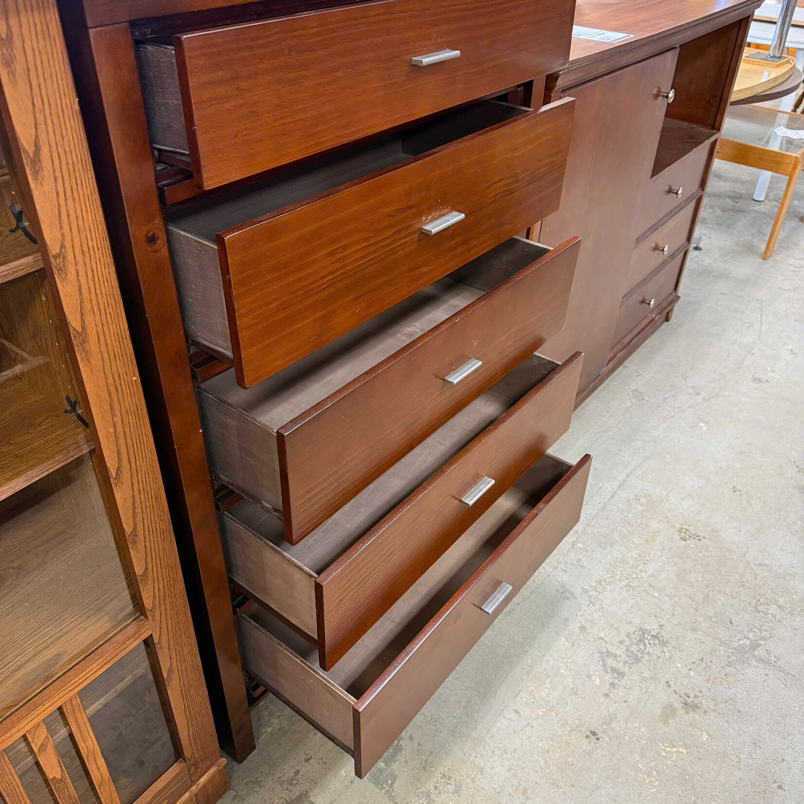 5 Drawer Dresser Silver Pinch Handles