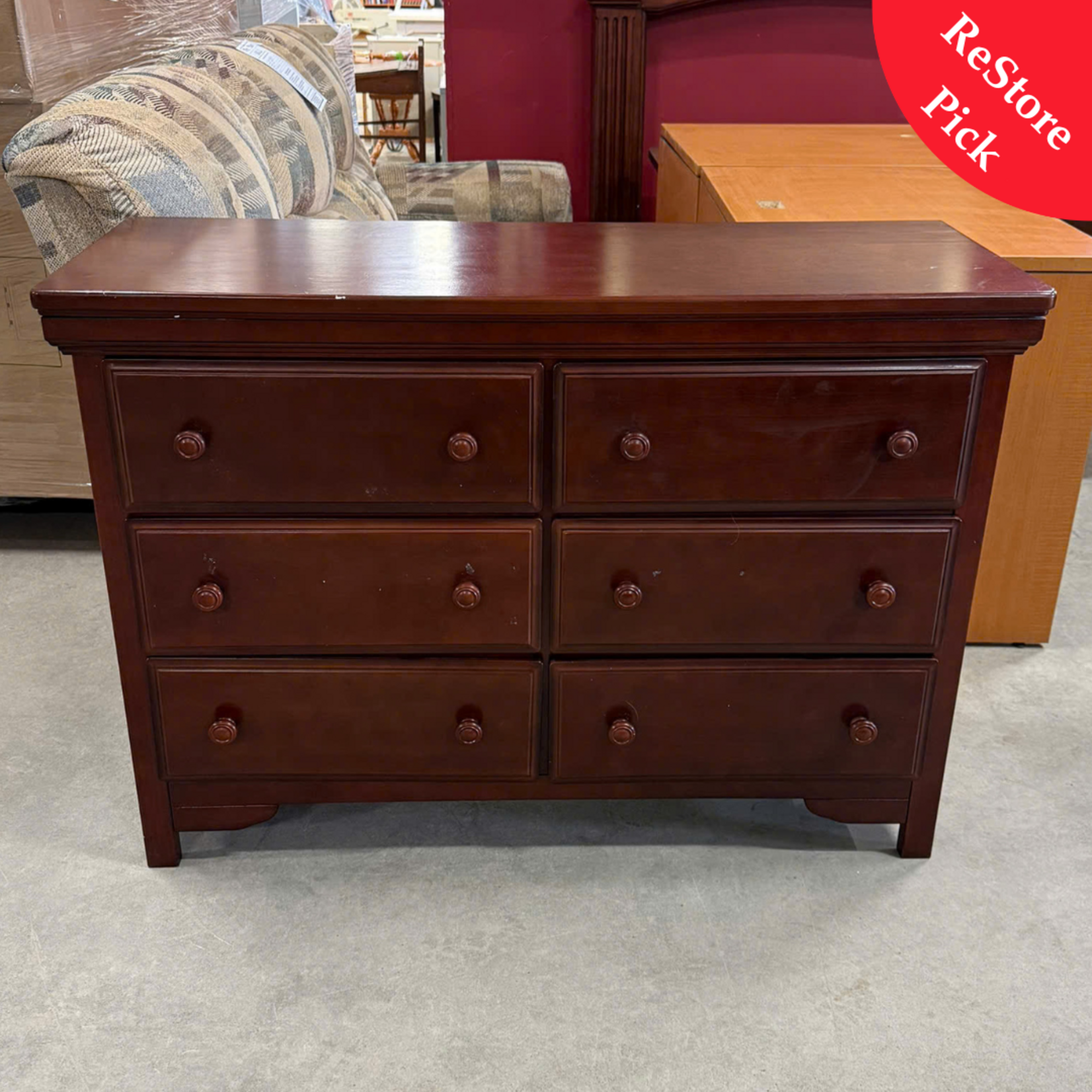 Dark Brown 6 Drawer Dresser