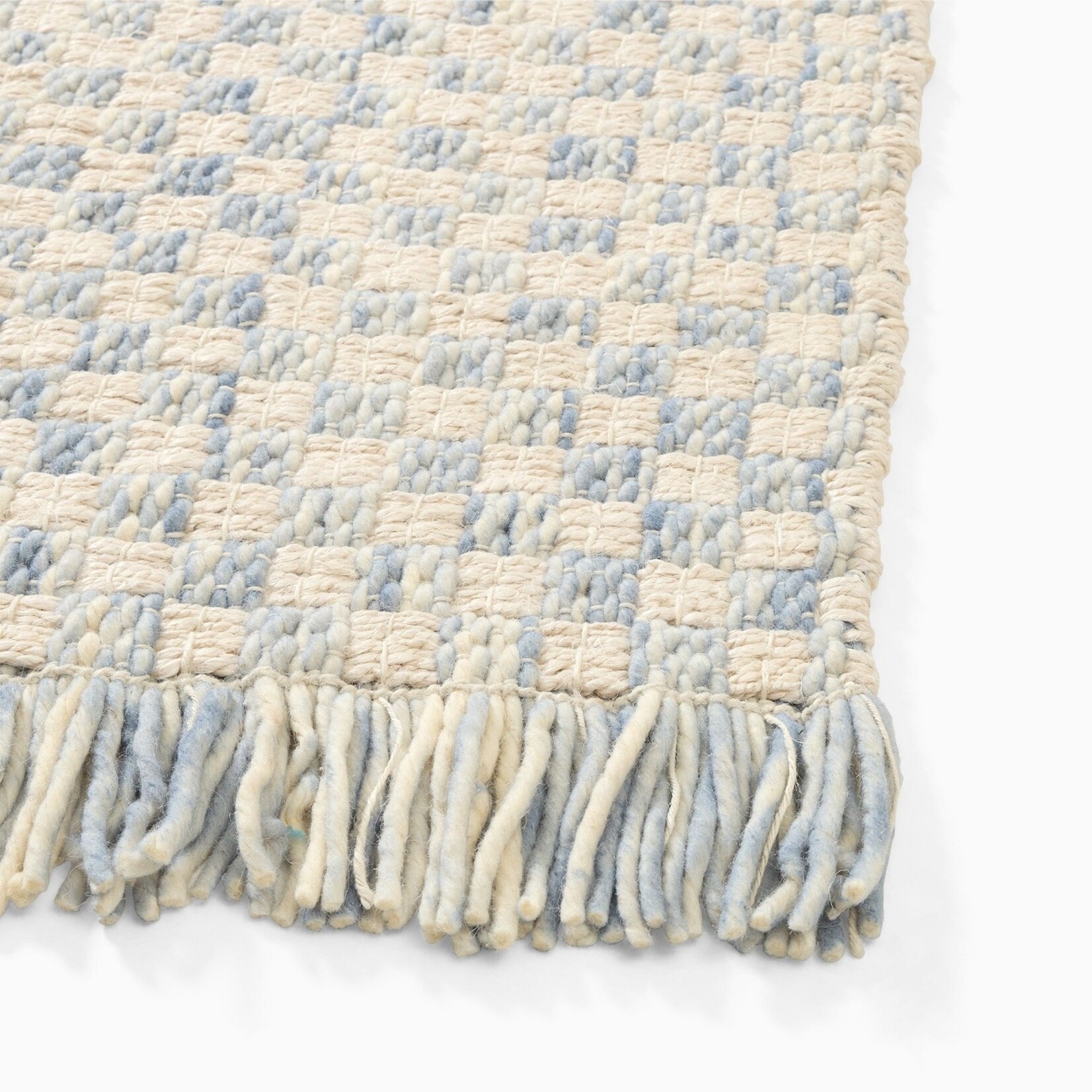 8x10 Blue Chessboard Rug