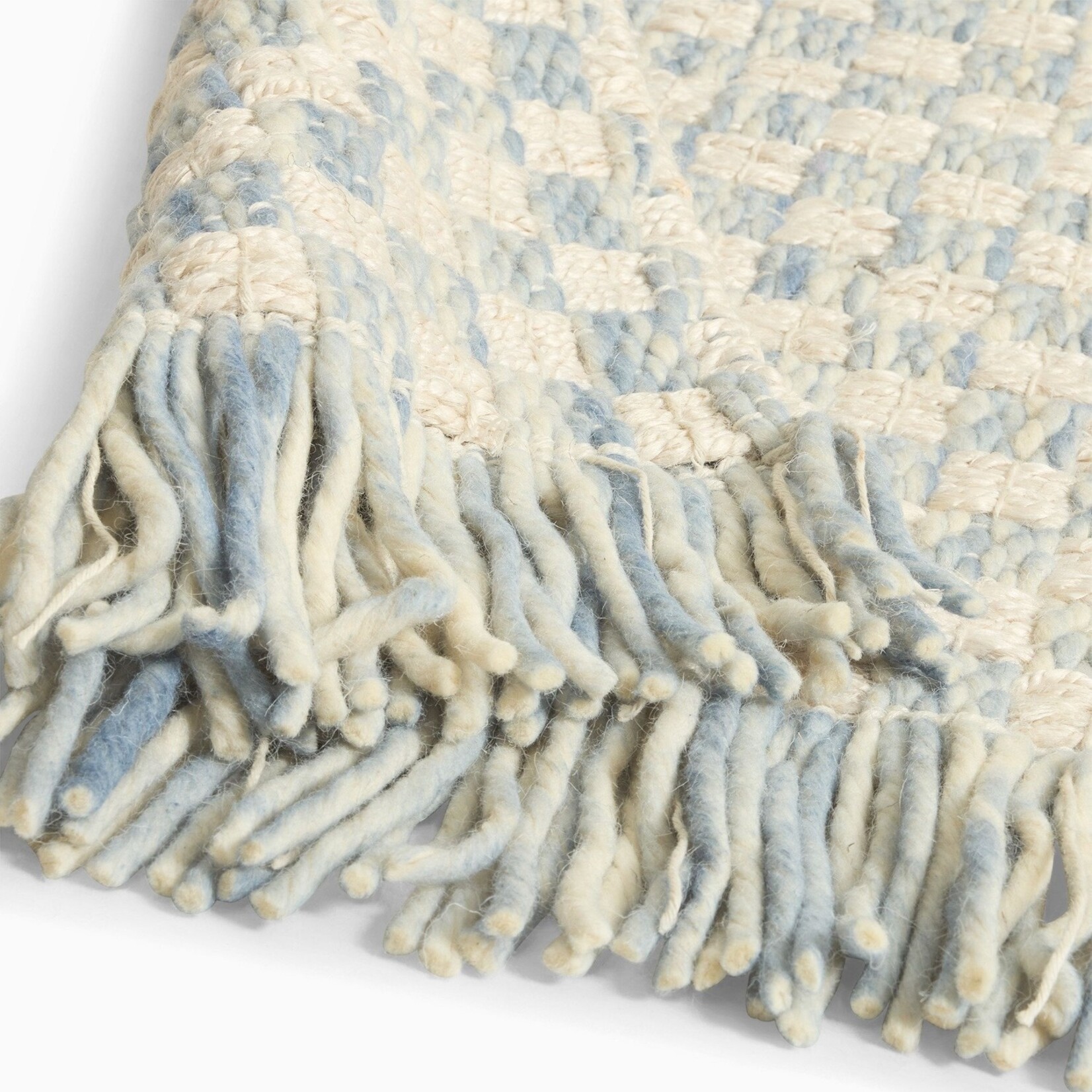 8x10 Blue Chessboard Rug