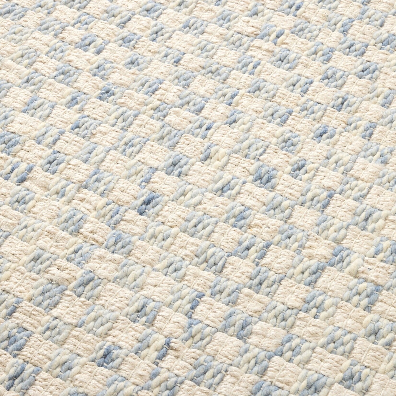 8x10 Blue Chessboard Rug