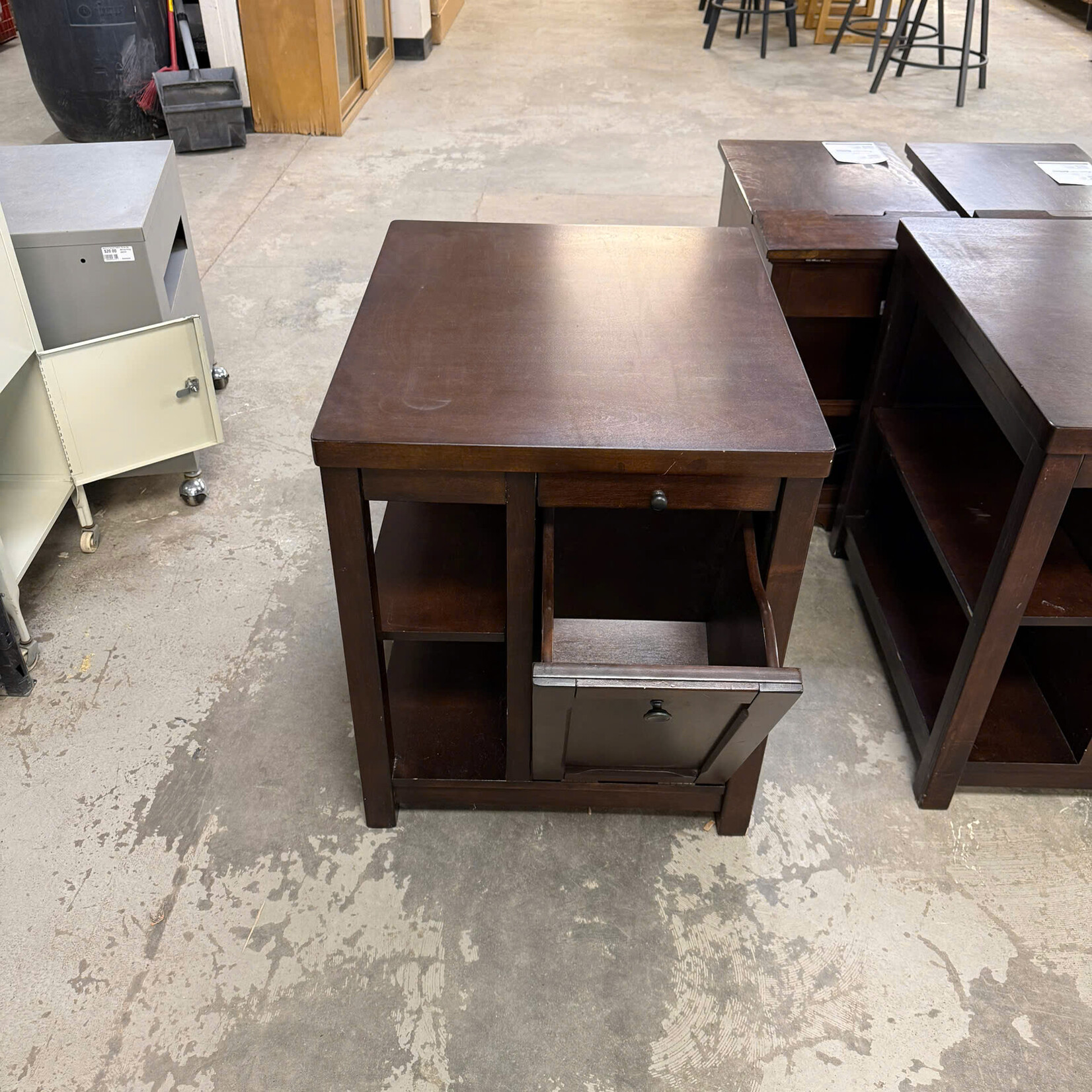 End Table Pull Down Door & Drink Tray