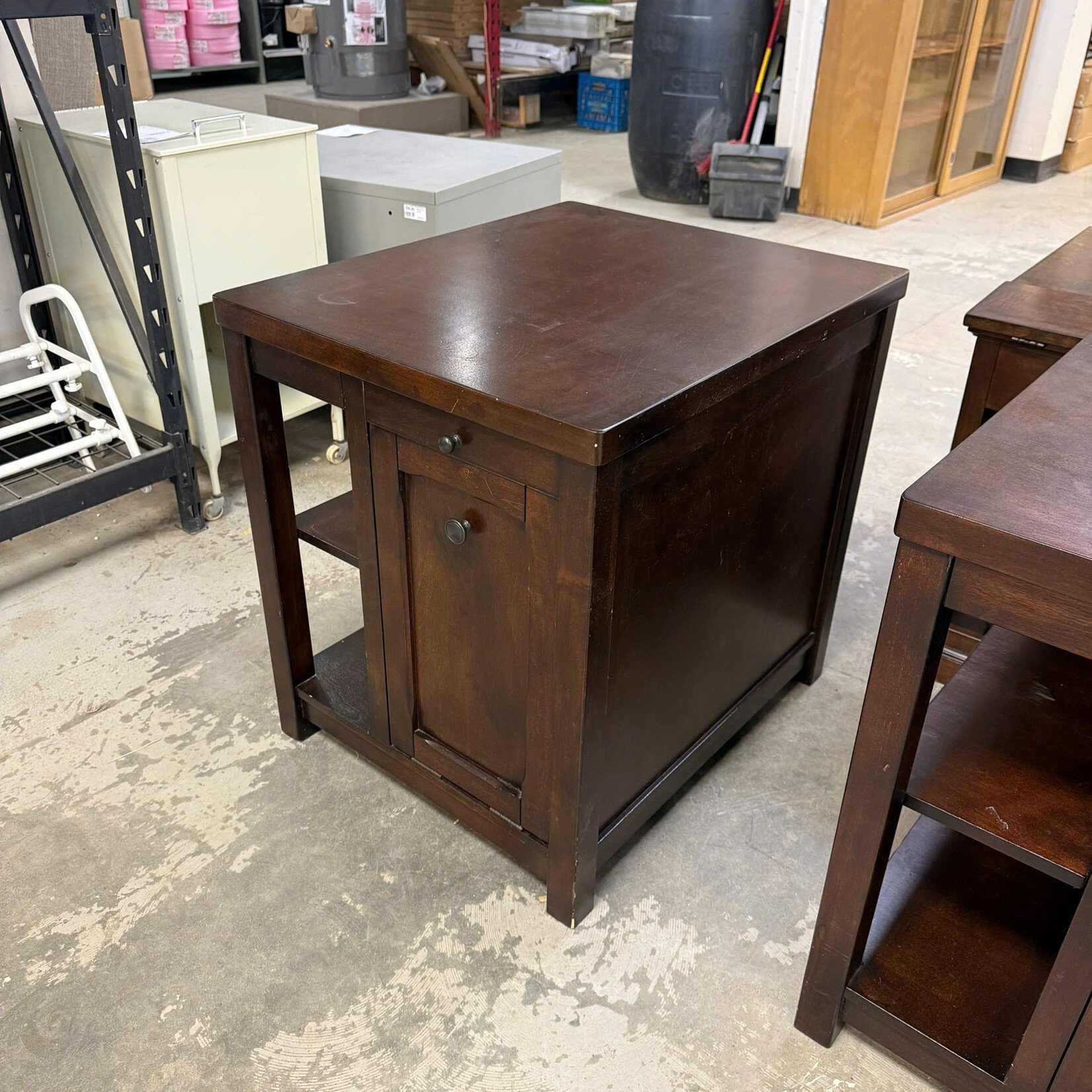 End Table Pull Down Door & Drink Tray