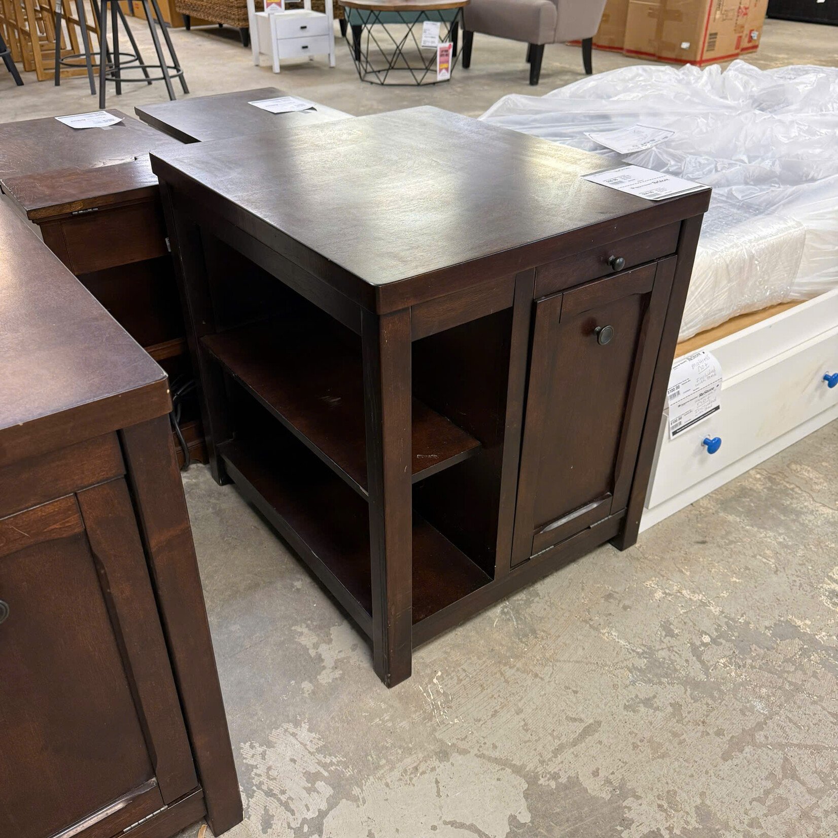 End Table Pull Down Door & Drink Tray